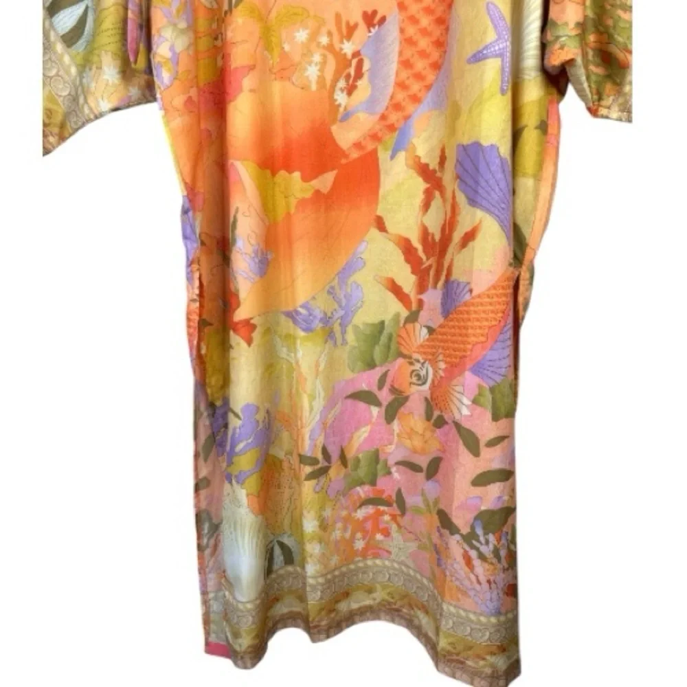 For Love Bell Mermaid Kimono Robe Small Coral Boho Maxi Cover Up - Picture 14 of 15